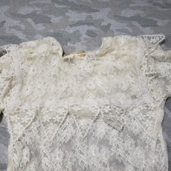 Vintage Gunne Sax Dress Womens Small White Half Sleeve - Picture 7 of 10